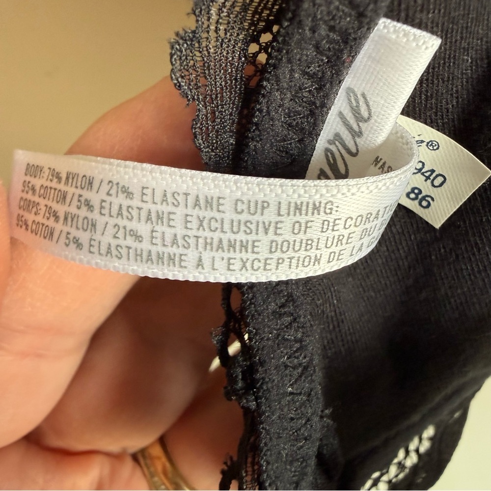 Aerie Black High Neck Lace Eyelet Racerback Bralette Small - Picture 6 of 12